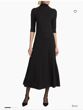 Vince Elbow Sleeve Turtleneck Dress -Black Women's Size Small